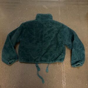 Victoria Secret Know One Cares Faux Fur Green Jacket Size Medium